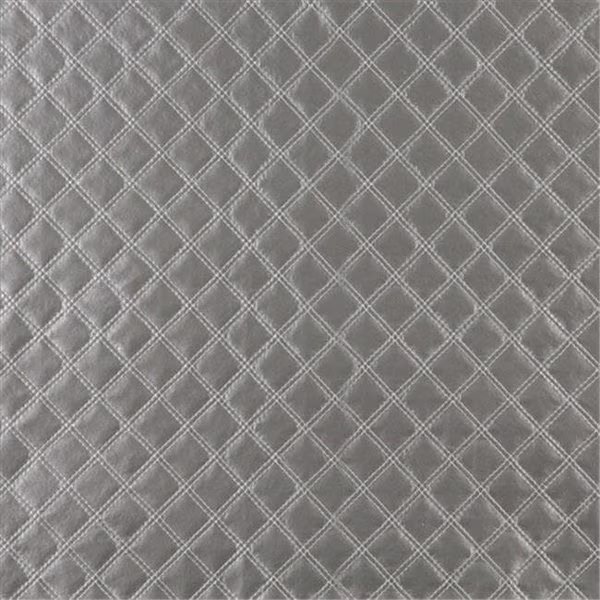 54 in. Wide Silver; Shiny Metallic Diamonds Upholstery Faux Leather, Fine-Line, Mfr#: FI59986